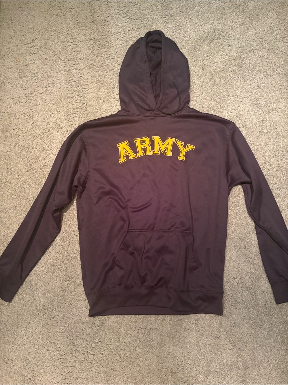 Black Hoodie with Yellow ARMY Lettering